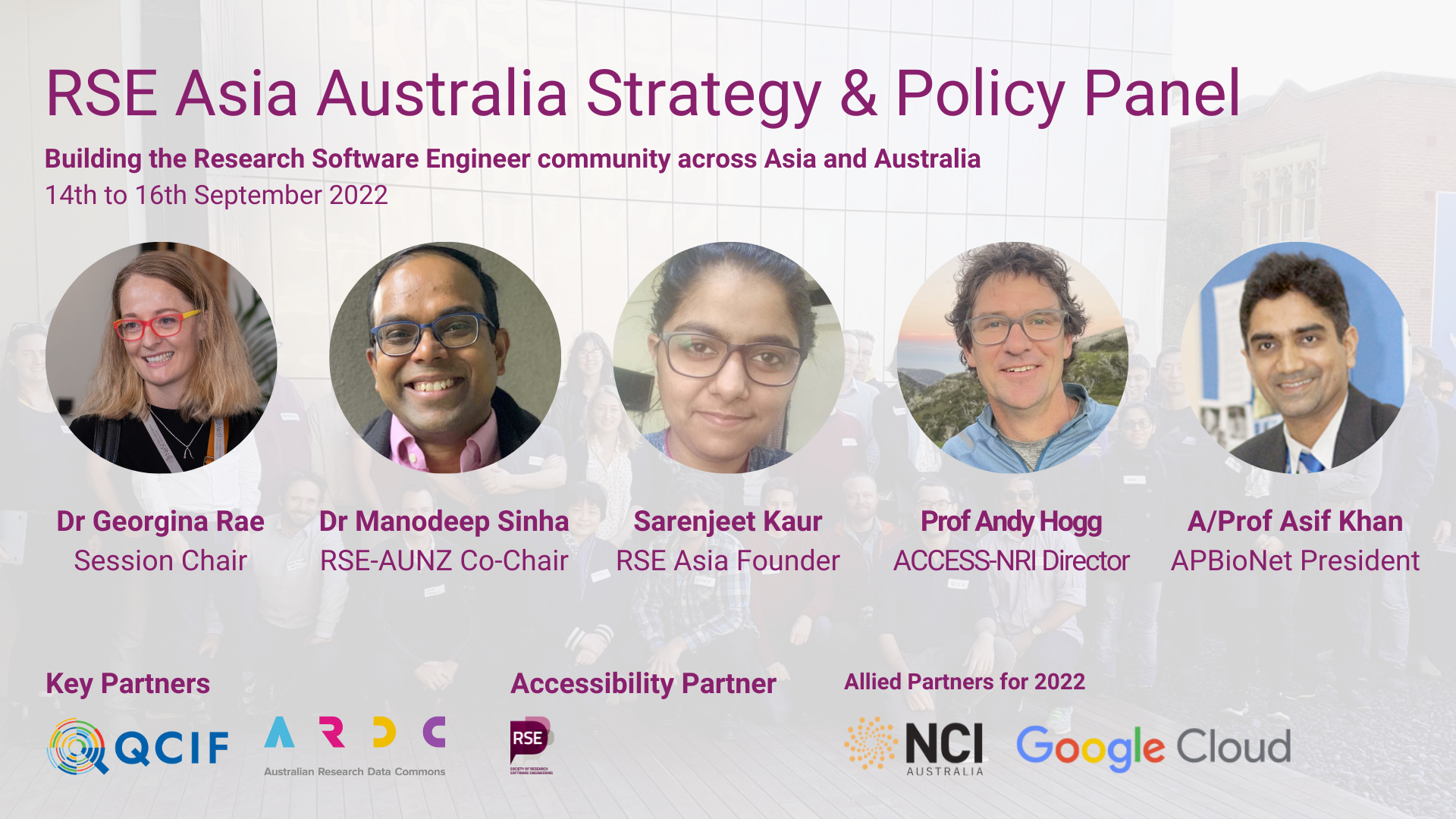Panel RSE Asia Australia conference 2022 - building the research software community across Asia and Australia 