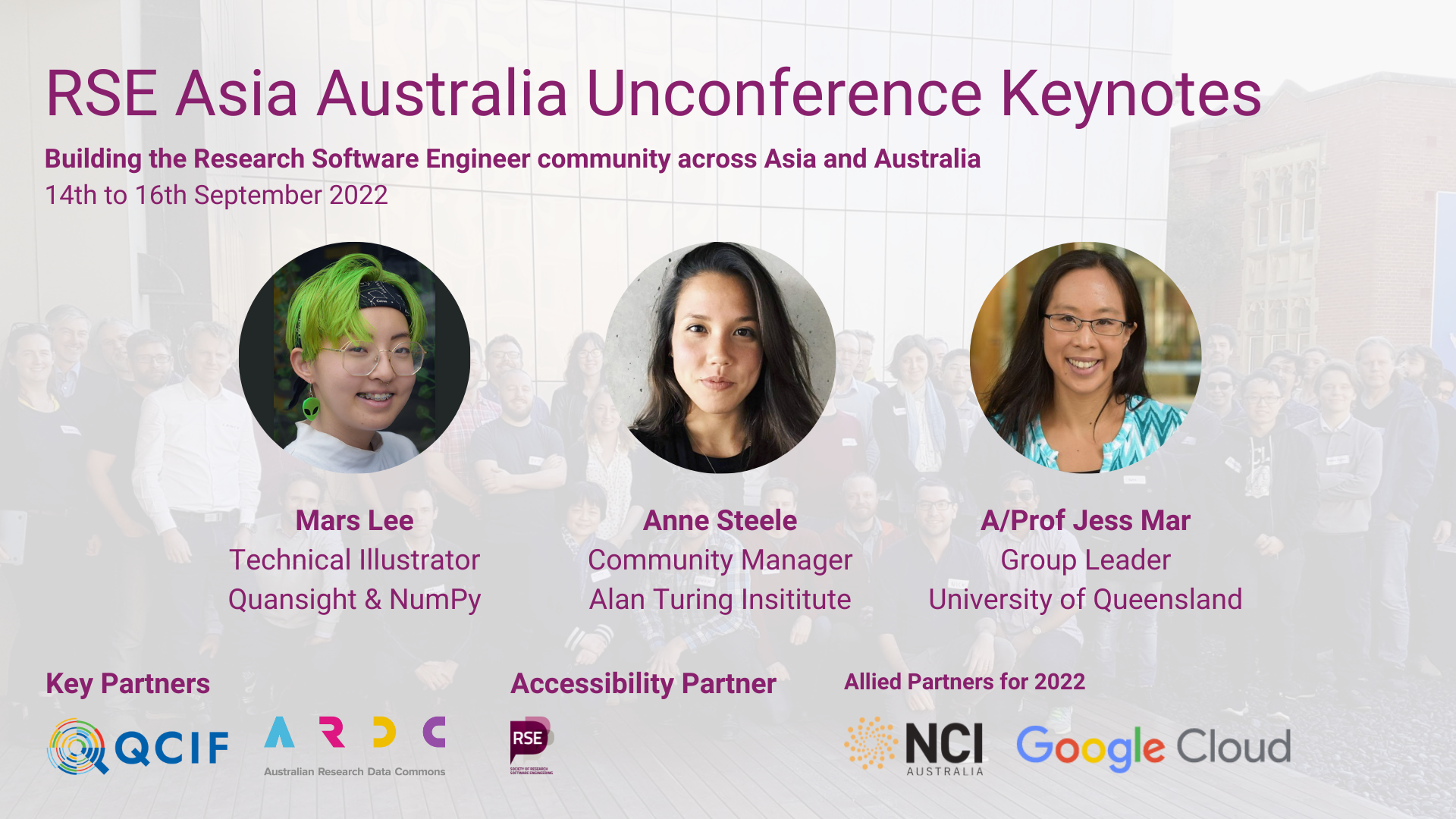 Keynotes of RSE Asia Australia conference 2022 - building the research software community across Asia and Australia 